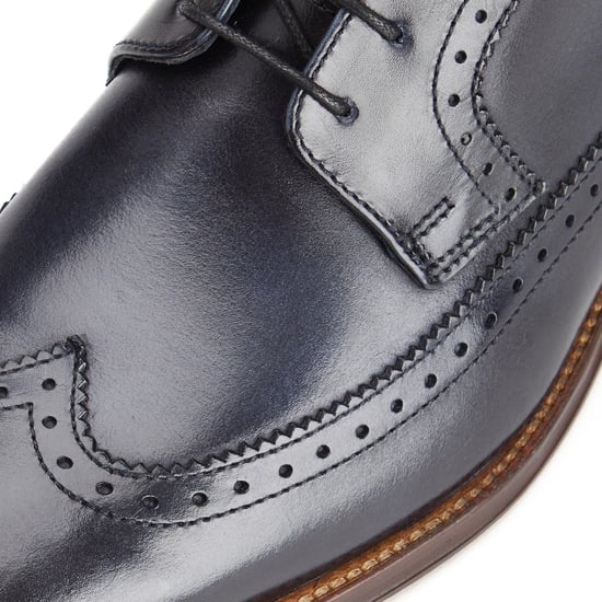 Base London Havisham Leren Heren Marineblauwe Derby Schoenen - Image 5