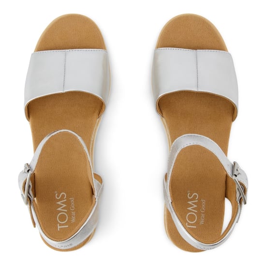 TOMS Diana Leren Vrouwen Zilveren Wedges - Image 4