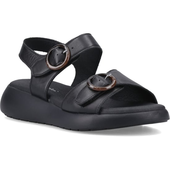 Hush Puppies Alison Leren Dames Zwarte Sandalen - Image 1