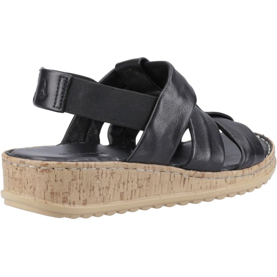 Hush Puppies Eden Brede Pasvorm Leren Dames Zwarte Sandalen - Image 2