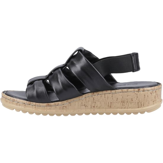 Hush Puppies Eden Brede Pasvorm Leren Dames Zwarte Sandalen - Image 4