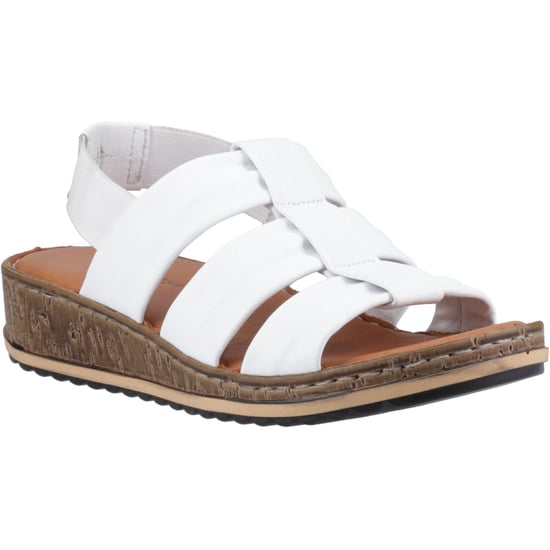 Hush Puppies Eden Brede Pasvorm Leren Dames Witte Sandalen - Image 1