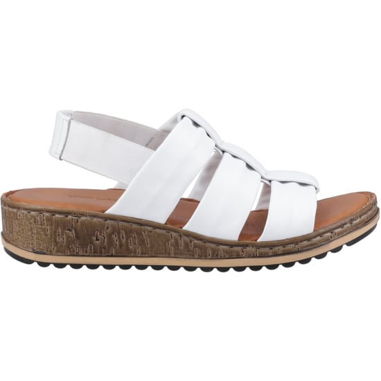 Hush Puppies Eden Brede Pasvorm Leren Dames Witte Sandalen - Image 5