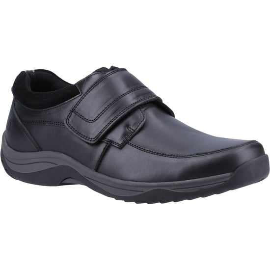 Hush Puppies Douglas Leren Heren Zwarte Moccasins Schoenen - Image 1