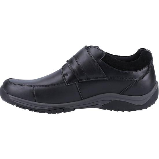 Hush Puppies Douglas Leren Heren Zwarte Moccasins Schoenen - Image 4