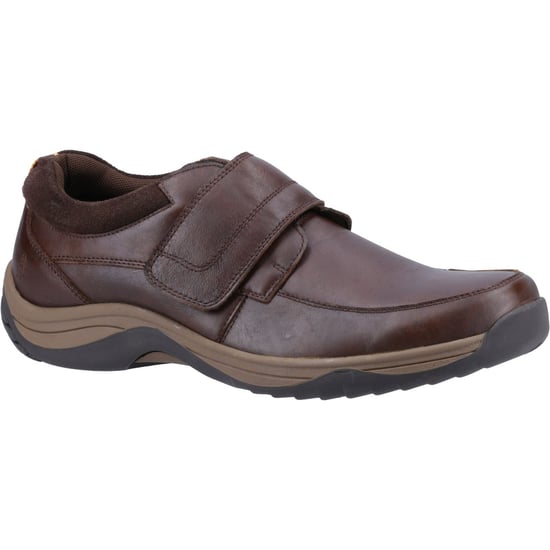 Hush Puppies Douglas Leren Heren Koffie Mocassins Schoenen - Image 1