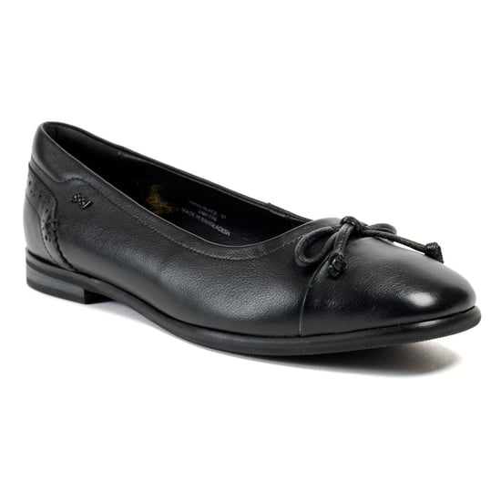 Pod Priya Leren Dames Zwarte Ballerina's - Image 1