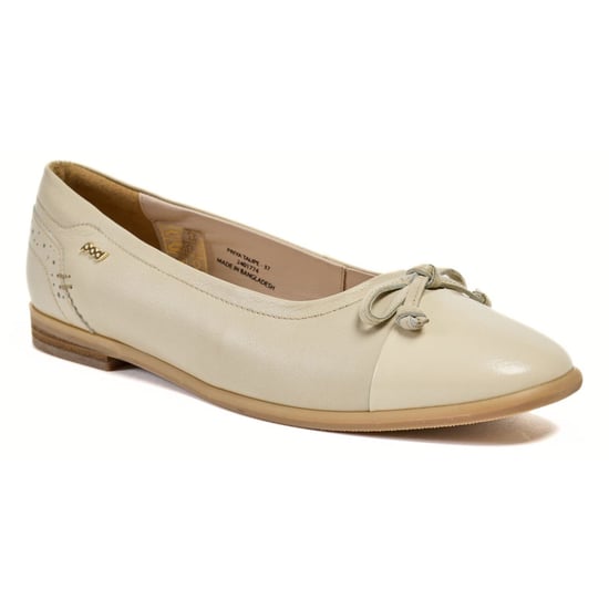 Pod Priya Leren Dames Taupe Ballerina's - Image 1