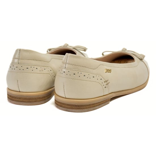 Pod Priya Leren Dames Taupe Ballerina's - Image 2