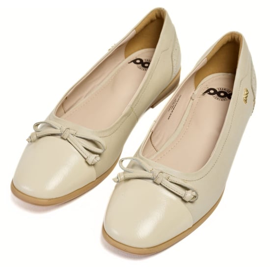 Pod Priya Leren Dames Taupe Ballerina's - Image 5