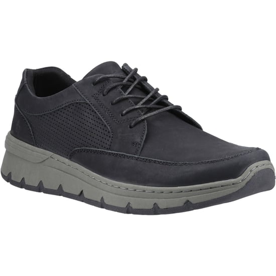 Hush Puppies Nelson Leren Heren Zwarte Veterschoenen - Image 1