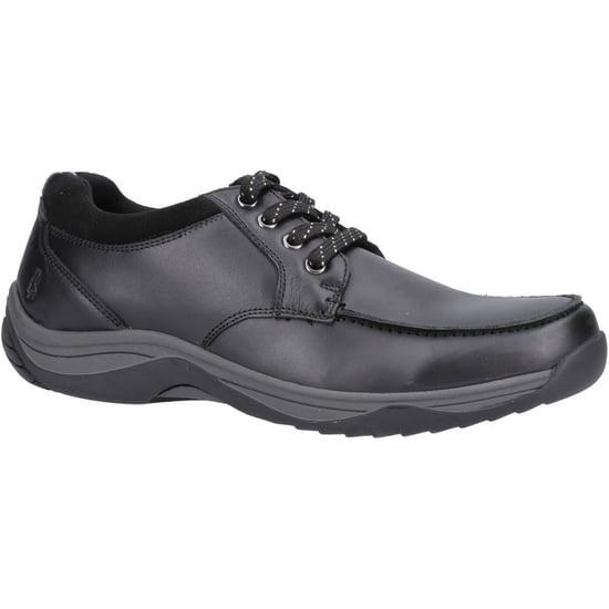 Hush Puppies Derek Leren Mannen Zwarte Veterschoenen - Image 1