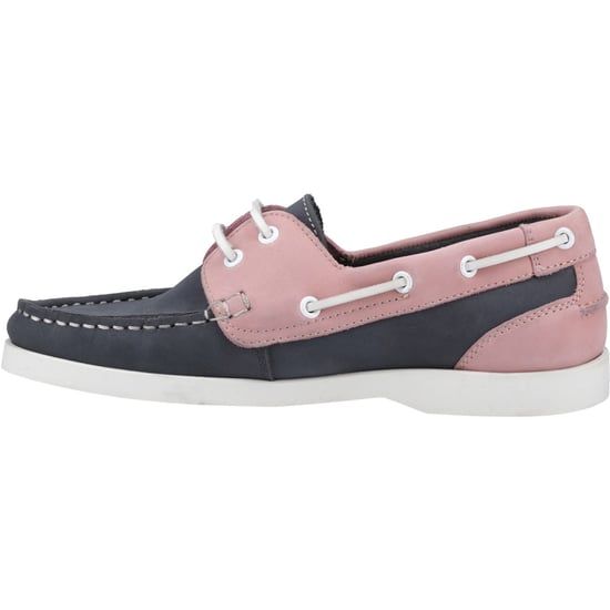 Hush Puppies Isabel Leren Dames Bootsschoenen Navy/Roze - Image 4