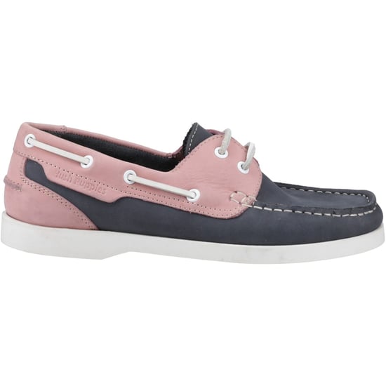 Hush Puppies Isabel Leren Dames Bootsschoenen Navy/Roze - Image 5