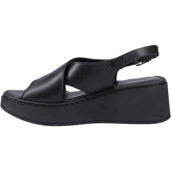 Hush Puppies Bex Wedge Nubuck Dames Zwarte Wedge Sandalen - Image 4