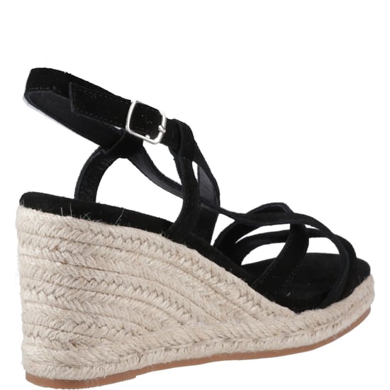 Hush Puppies Jenny Espadrille Wedge Suède Dames Zwarte Wedges - Image 2