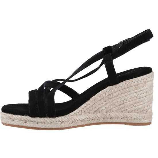Hush Puppies Jenny Espadrille Wedge Suède Dames Zwarte Wedges - Image 4