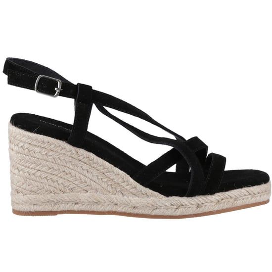 Hush Puppies Jenny Espadrille Wedge Suède Dames Zwarte Wedges - Image 5