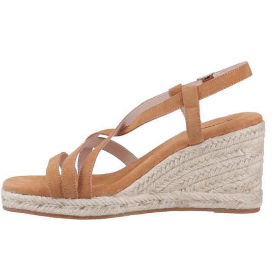 Hush Puppies Jenny Espadrille Wedge Suède Dames Tan Hakken - Image 4