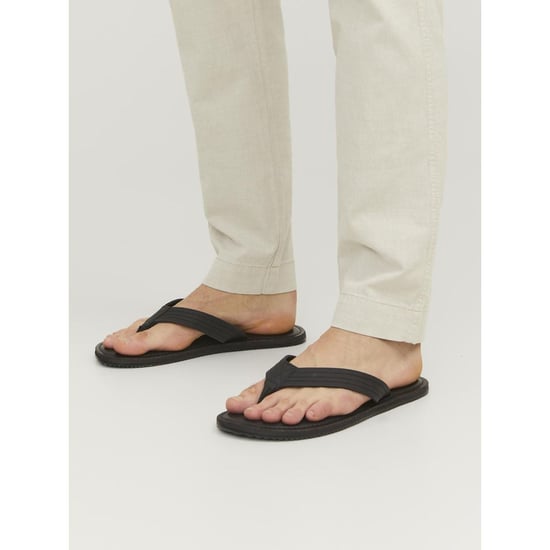 Jack & Jones Washton Leren Heren Teenslippers In Antraciet - Image 6