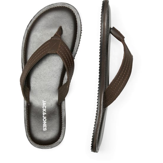 Jack & Jones Washton Leren Heren Bruine Stone Slippers - Image 3