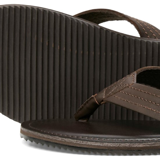 Jack & Jones Washton Leren Heren Bruine Stone Slippers - Image 5
