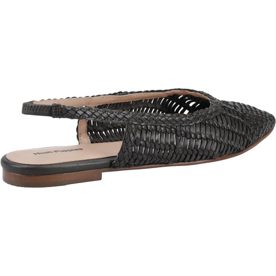 Hush Puppies Dalia Geweven Leer Dames Zwarte Ballerina's - Image 2
