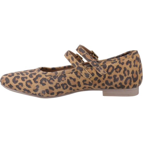 Hush Puppies Nancy Mary Jane Leren Dames Luipaard Ballerina's - Image 4