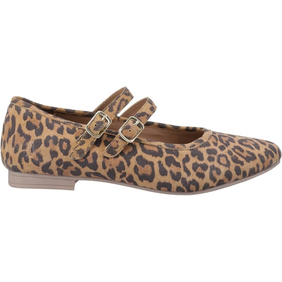 Hush Puppies Nancy Mary Jane Leren Dames Luipaard Ballerina's - Image 5