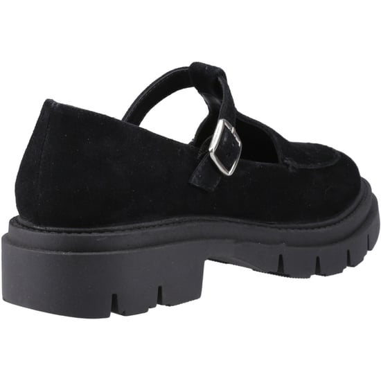 Hush Puppies Nella T-Bar Suède Dames Zwarte Schoenen - Image 2