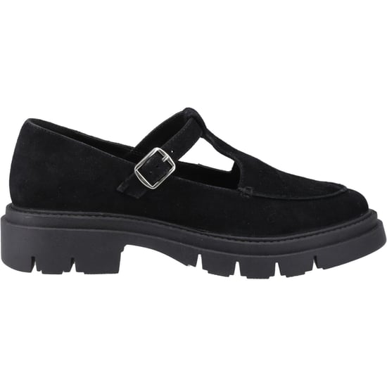 Hush Puppies Nella T-Bar Suède Dames Zwarte Schoenen - Image 5