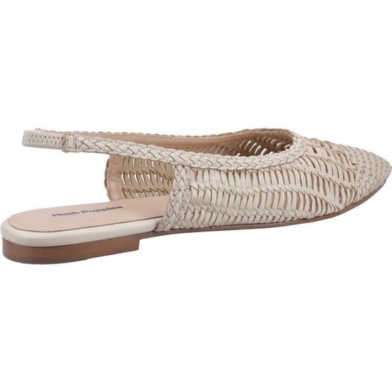 Hush Puppies Dalia Woven Dames Crèmekleurige Leren Platte Schoenen - Image 2