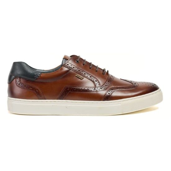 Pod Dobbs Leren Heren Tan Brogues Schoenen - Image 4