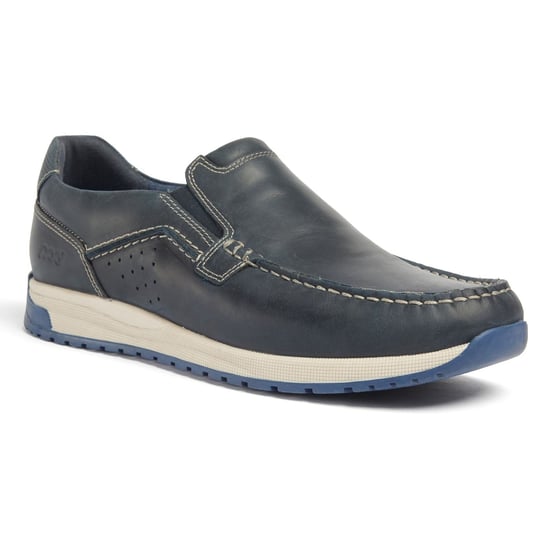 Pod Sean Leren Heren Marineblauwe Bootsschoenen - Image 1