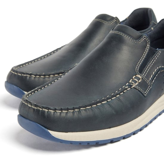 Pod Sean Leren Heren Marineblauwe Bootsschoenen - Image 5