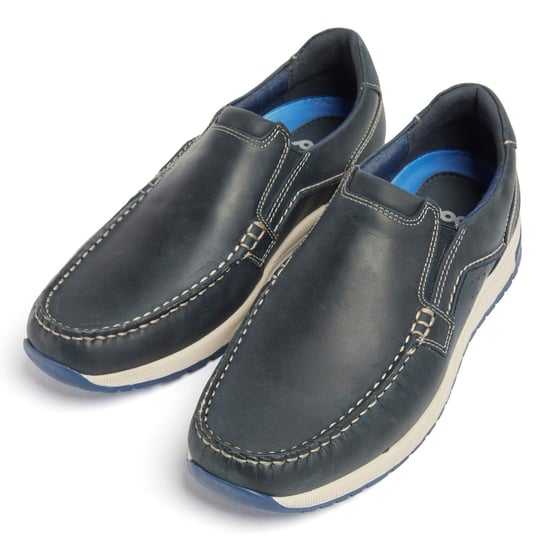 Pod Sean Leren Heren Marineblauwe Bootsschoenen - Image 6