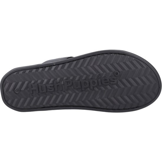 Hush Puppies Callum Slide Leder Heren Zwarte Sandalen - Image 3