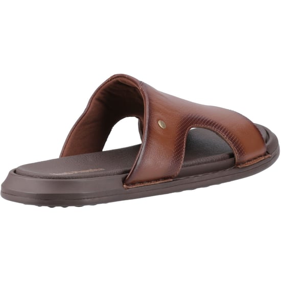 Hush Puppies Callum Slides Leer Heren Bruine Sandalen - Image 2