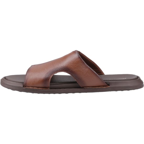 Hush Puppies Callum Slides Leer Heren Bruine Sandalen - Image 4
