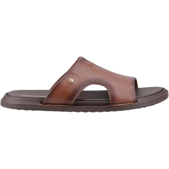 Hush Puppies Callum Slides Leer Heren Bruine Sandalen - Image 5