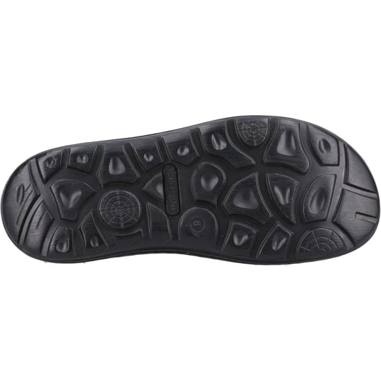 Hush Puppies Alan Toepost Leren Heren Zwarte Slippers - Image 3