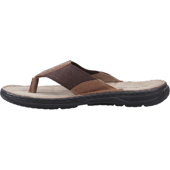 Hush Puppies Alan Toepost Leer Heren Tan Flip-Flops - Image 4