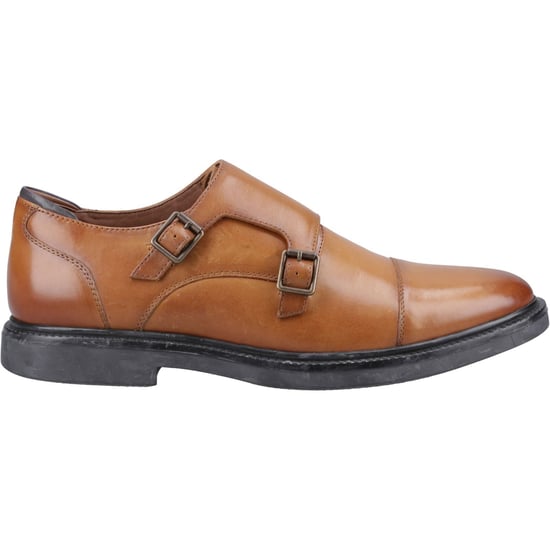 Hush Puppies Kane Leer Mannelijke Tan Dubbele Monk Schoenen - Image 5