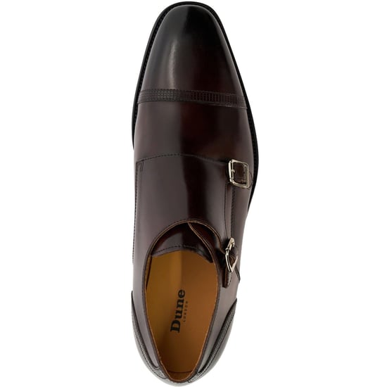 Dune Saloon Leren Bruine Dubbele Monk Schoenen voor Mannen - Image 2