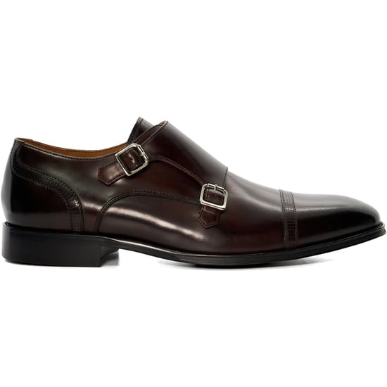 Dune Saloon Leren Bruine Dubbele Monk Schoenen voor Mannen - Image 3