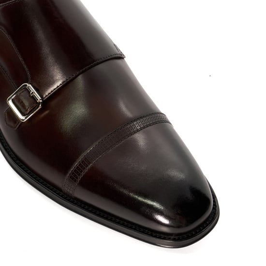 Dune Saloon Leren Bruine Dubbele Monk Schoenen voor Mannen - Image 4