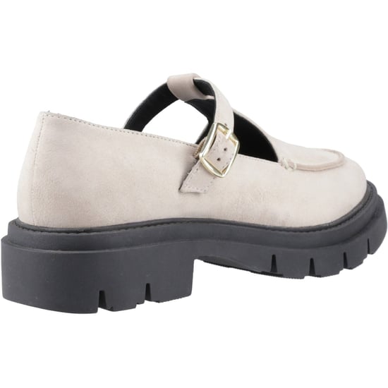 Hush Puppies Nella T-Bar Suède Dames Crème Schoenen - Image 2