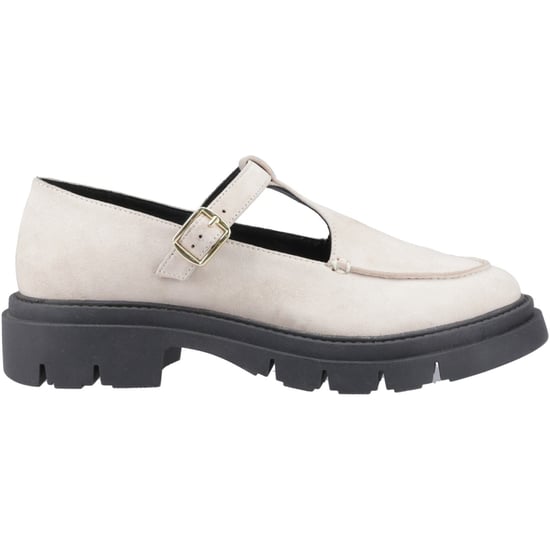 Hush Puppies Nella T-Bar Suède Dames Crème Schoenen - Image 5