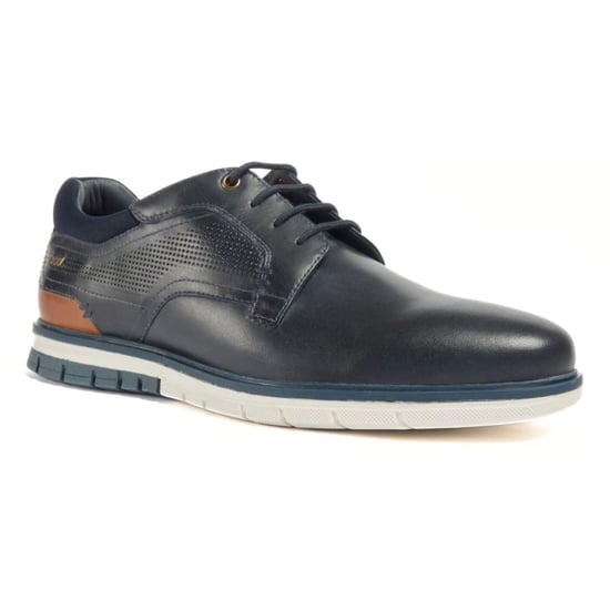 Pod Merlin Leren Heren Navy Veterschoenen - Image 1