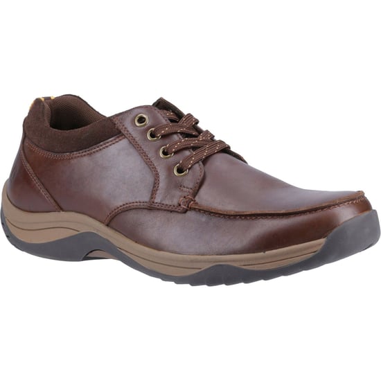 Hush Puppies Derek Leren Herenschoenen met Veters in Koffiekleur - Image 1
